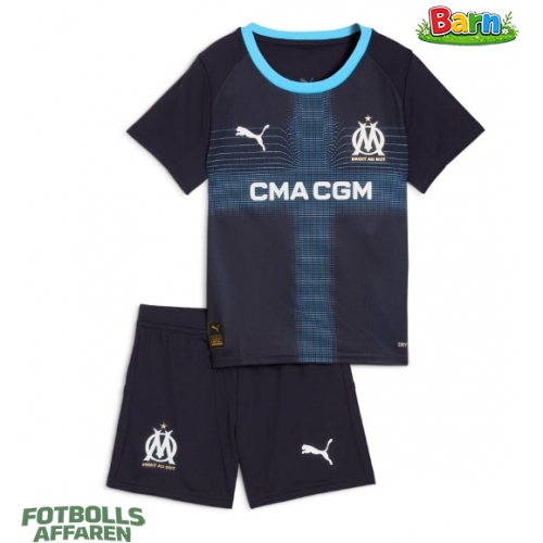 Olympique de Marseille Bortaställ Barn 2025-26 Kortärmad (+ Korta byxor)